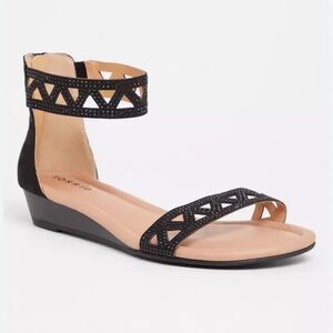 Torrid Black Geometric Strap Sandals size 11W